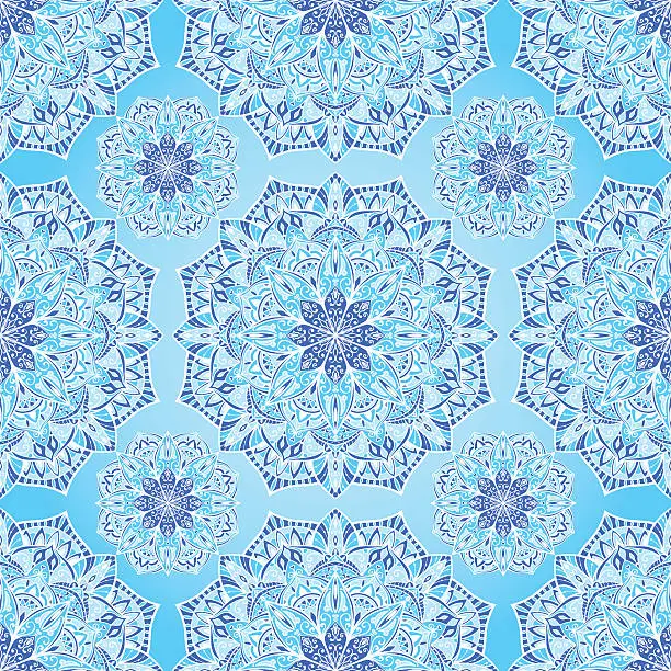 Vector illustration of Elegant ornament in blue tones.