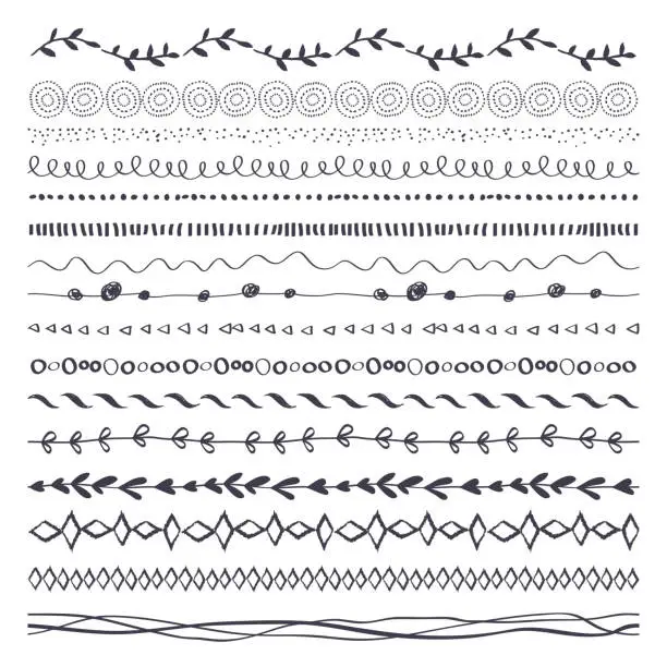 Vector illustration of Hand Drawn Ink Brushes