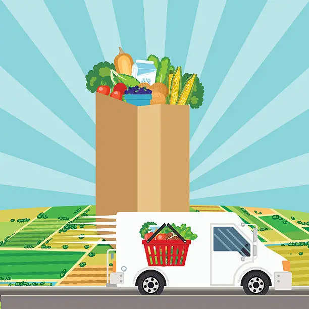 Vector illustration of Fresh Food Delivery Concept