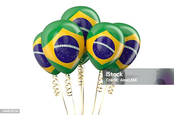 Brazil Patriotic Balloons Holyday Concept Stock Photo - Download Image Now - Number 7, September, Balloon