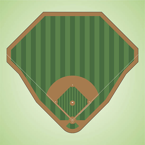 baseball field simple and easy to modify vector image of a baseball field. spring training stock illustrations
