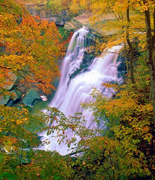 Brandywine Falls in Cuyahoga Valley National Park stock photo