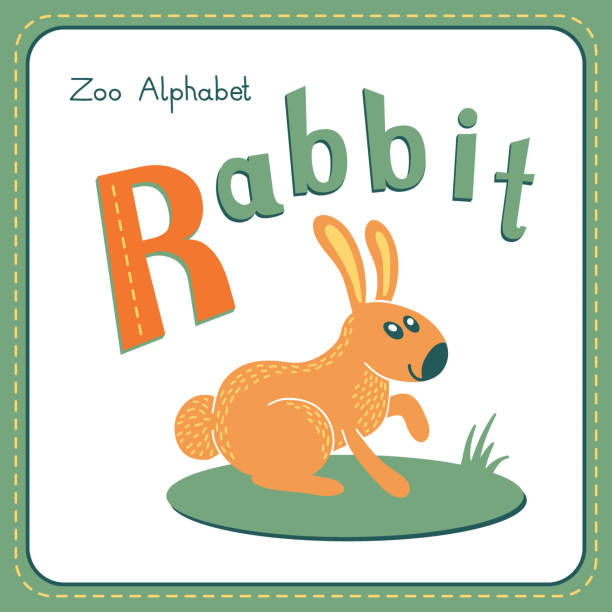 illustrations, cliparts, dessins animés et icônes de lettre r-rabbit - letter r alphabet alphabetical order backgrounds