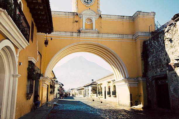 istock Agua Volcano seen under the arch 486834564