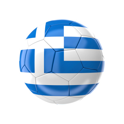 3d soccer ball with greece flag