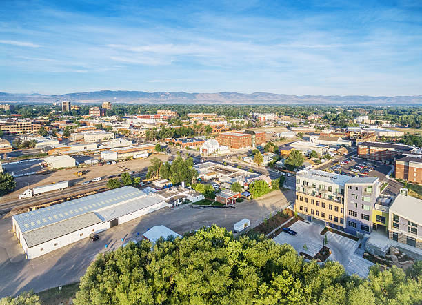 Fort Collins downtown aerial view
