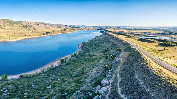 istock Horsetooth Reservoir aerial panorama 486836110
