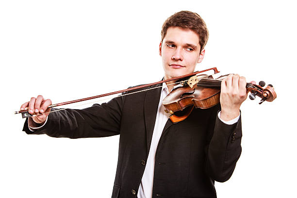 istock Man violinist playing violin. Classical music art 486836975
