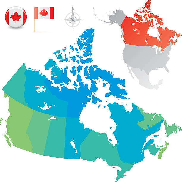 ilustrações de stock, clip art, desenhos animados e ícones de mapas de províncias e territórios do canadá - alberta flag canada province