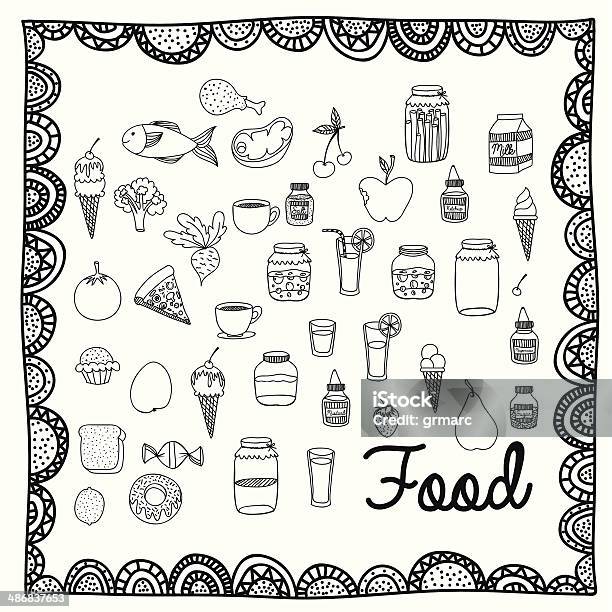 Food Drawing Stock Illustration - Download Image Now - Animal Markings, Art, Art And Craft