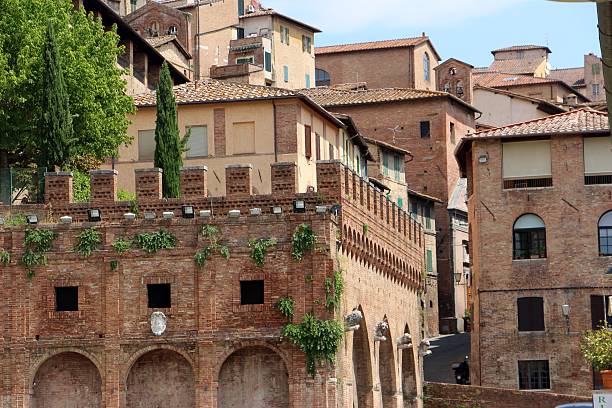 istock siena - Fonte branda  ( fountain) and houses 486839692