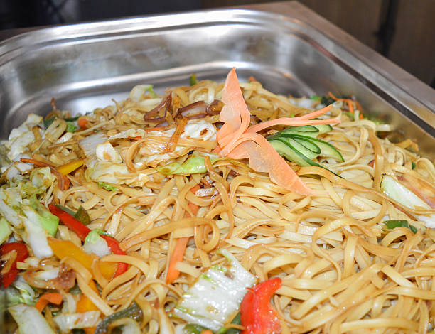 istock Vegetable chow mein meal at a buffet 486840134