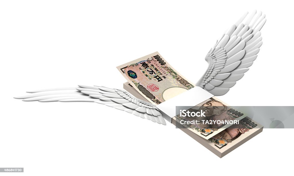 Flying Japan bill 3d render Animal Wing Stock Photo