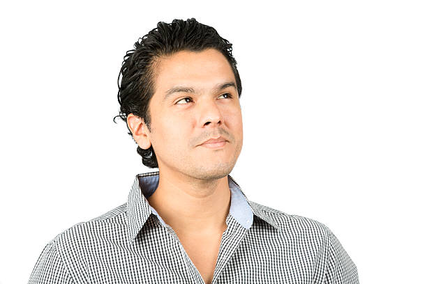 istock Portrait Hispanic Man Interest Looking Up Product 486842100