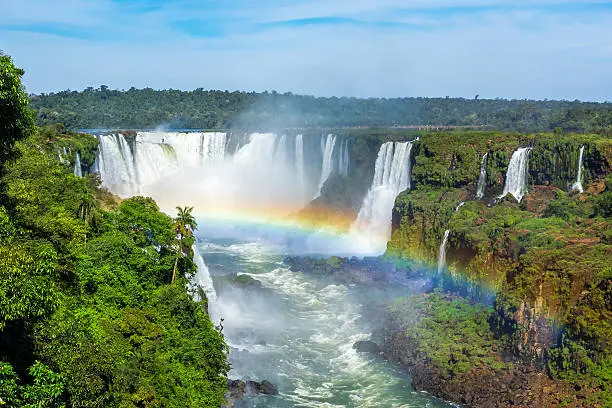 Iguazu Falls, on the border of Brazil, Argentina, and Paraguay.