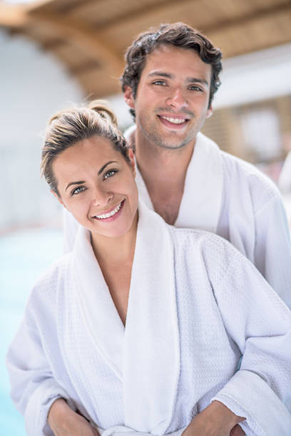 istock Romantic couple at the spa 486843022