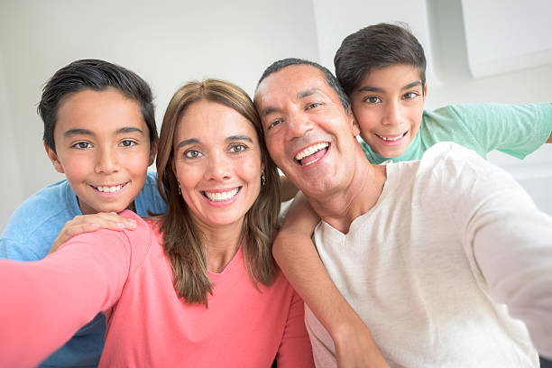 istock Beautiful family taking a selfie 486845582