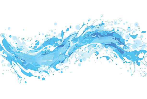 blue water splash - fließendes gewässer stock-grafiken, -clipart, -cartoons und -symbole