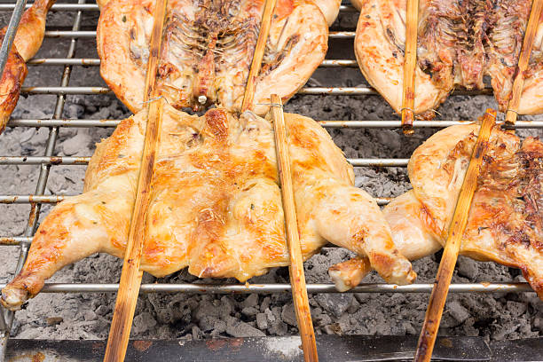 istock Grilled chicken on stove , Thai food 486847612