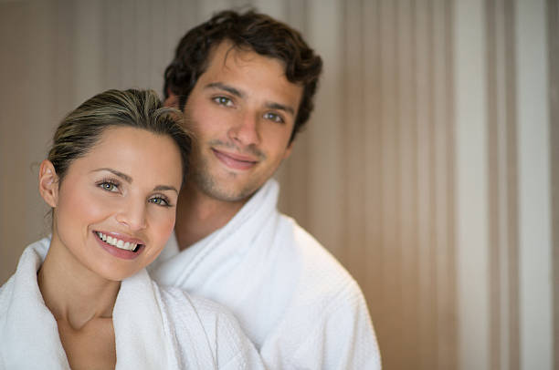 istock Happy couple at the spa 486847806