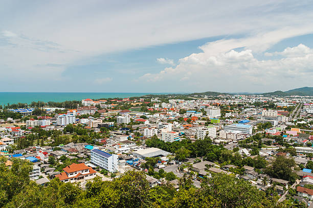 istock Cityscape with blue sea and blue sky 486848322