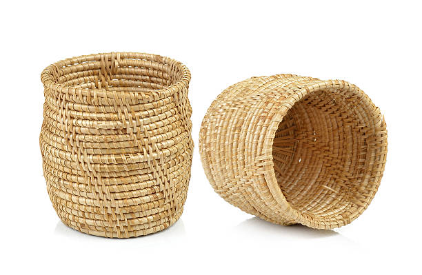 istock vintage weave wicker basket isolated on white background 486848974