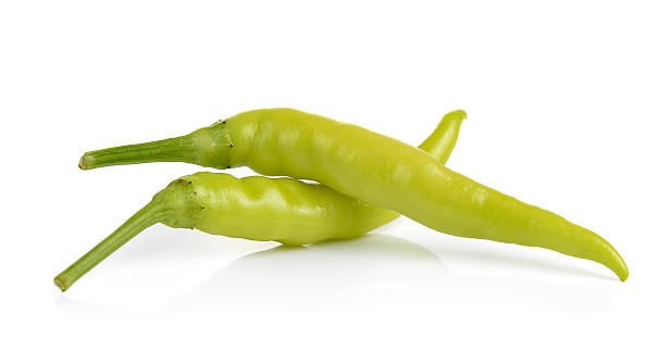 istock Green peppers isolated on white background 486849294