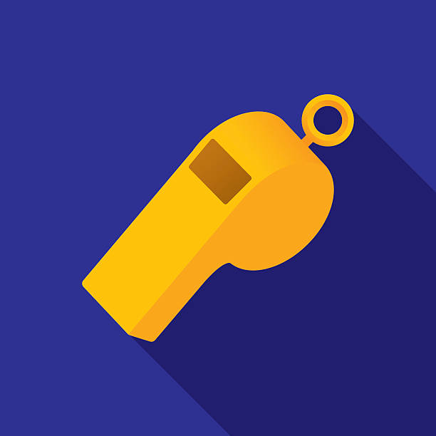 Whistle Icon Flat Vector illustration of whistle icon in flat style. loud whistle sound stock illustrations