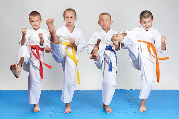 istock In karategi four athletes beat kick mae-geri 486853316