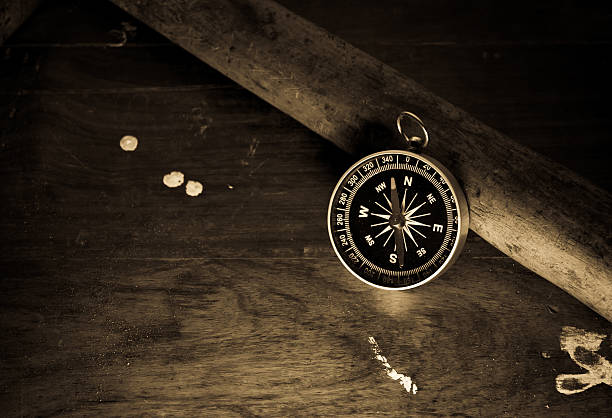 istock Wood and compass background grunge 486855910