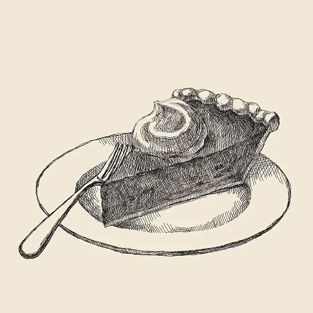 Vector illustration of Pie Slice Drawing