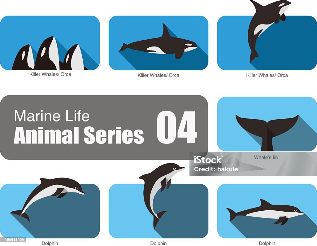 Marine life cartoon collection, vector Marine life cartoon collection, vector, killer whale, orca, dolphin Orca stock vector