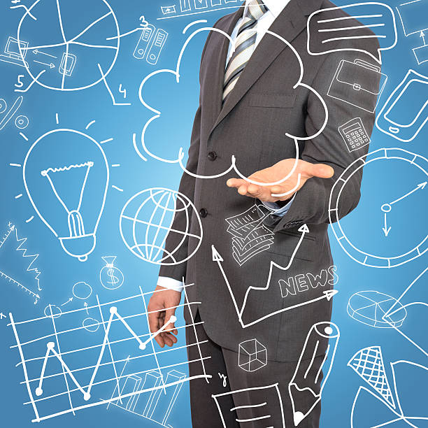 istock Businessman and business sketches 486859243