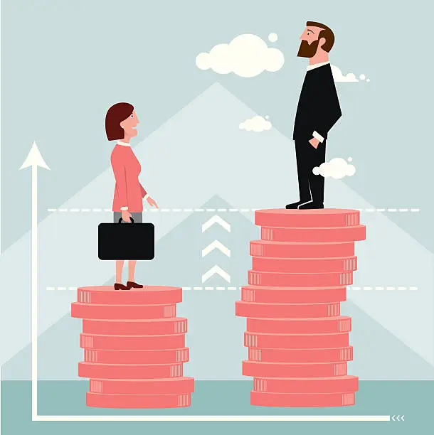 Vector illustration of Difference in salary graph