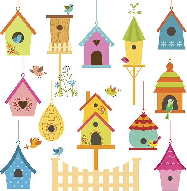 Vector illustration of Bird houses