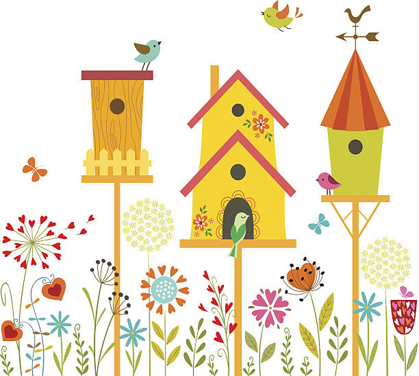 ilustrações de stock, clip art, desenhos animados e ícones de sweet casa - birdhouse