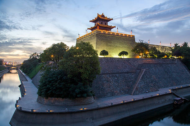 istock China, xi 'an, ancient city wall at night 486861168