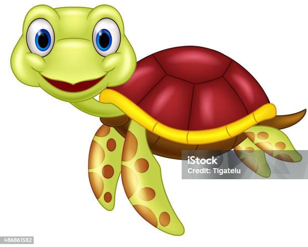 Cartoon Baby Cute Turtle Stock Illustration - Download Image Now - Characters, Portrait, Turtle