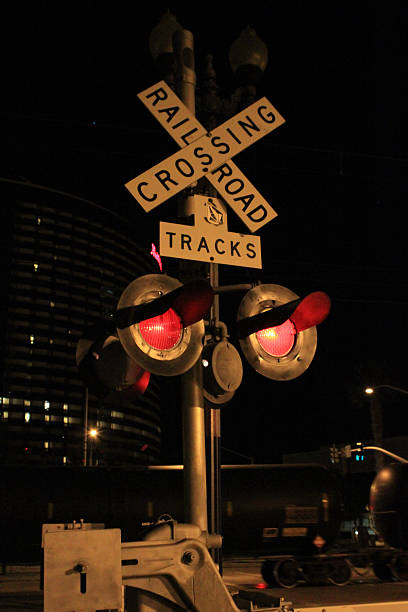 train stoplight stock photo