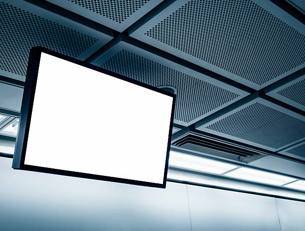 istock Blank LCD Screen display mock up banner in Subway station 486863048