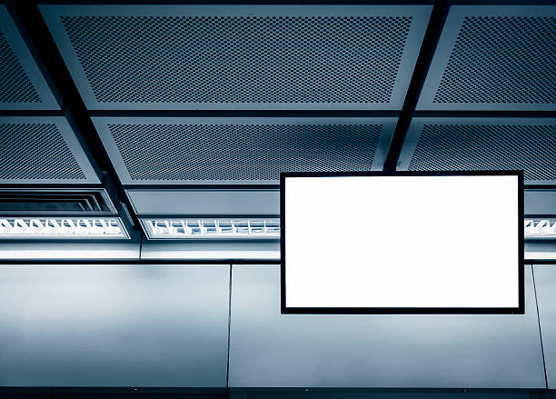 istock Blank LCD Screen display mock up banner in Subway station 486863400