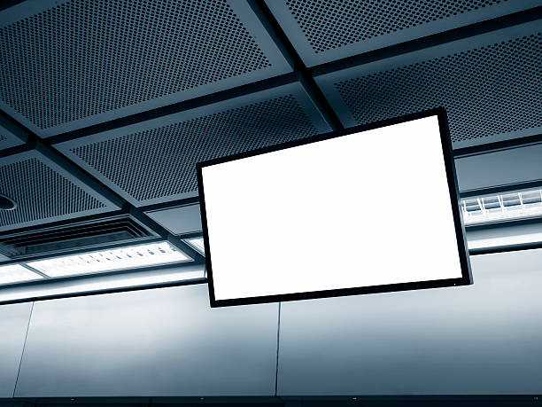 istock Blank LCD Screen display mock up banner in Subway station 486863952