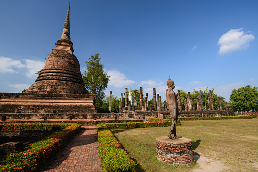 Inside the Sukhothai Historical Park in the Central Plains region of Thailand. 