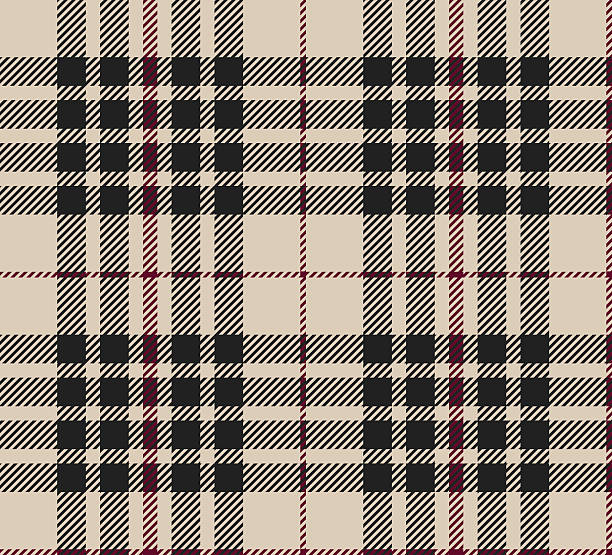 blackberry tartan bez szwu - wallpaper textile retro revival tartan stock illustrations