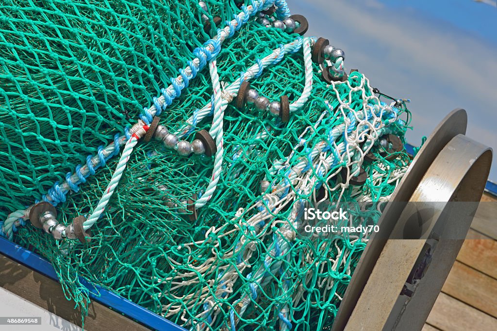 pile of fishing nets pile of fishing nets in harbor 2015 Stock Photo