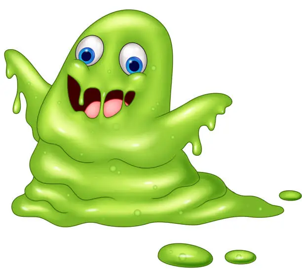 Vector illustration of Green slimy monster