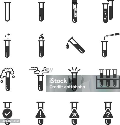 istock Test tube icons 486873408