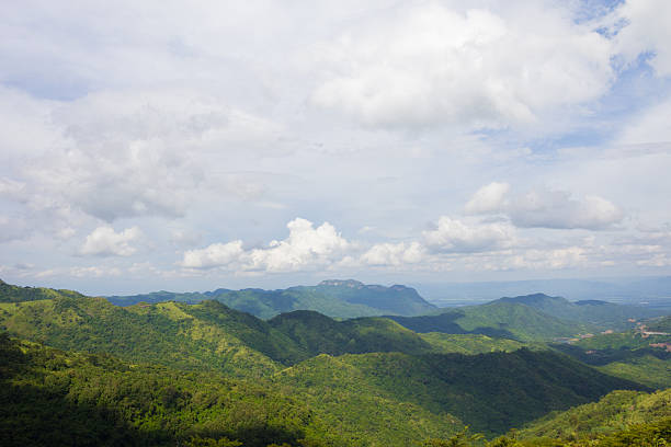 istock Beautiful mountain landscape, Forest and a cloudy sky. 486873856