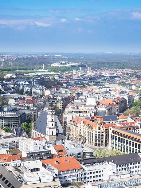 Aerial view of the city Leipzig, Germany, Europe stock photo