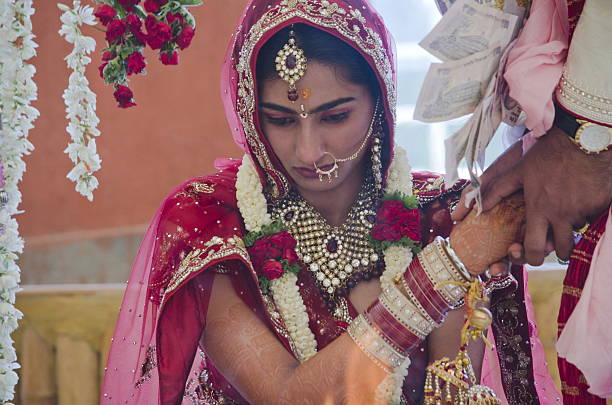istock Happy Indian couple at their wedding. 486877058